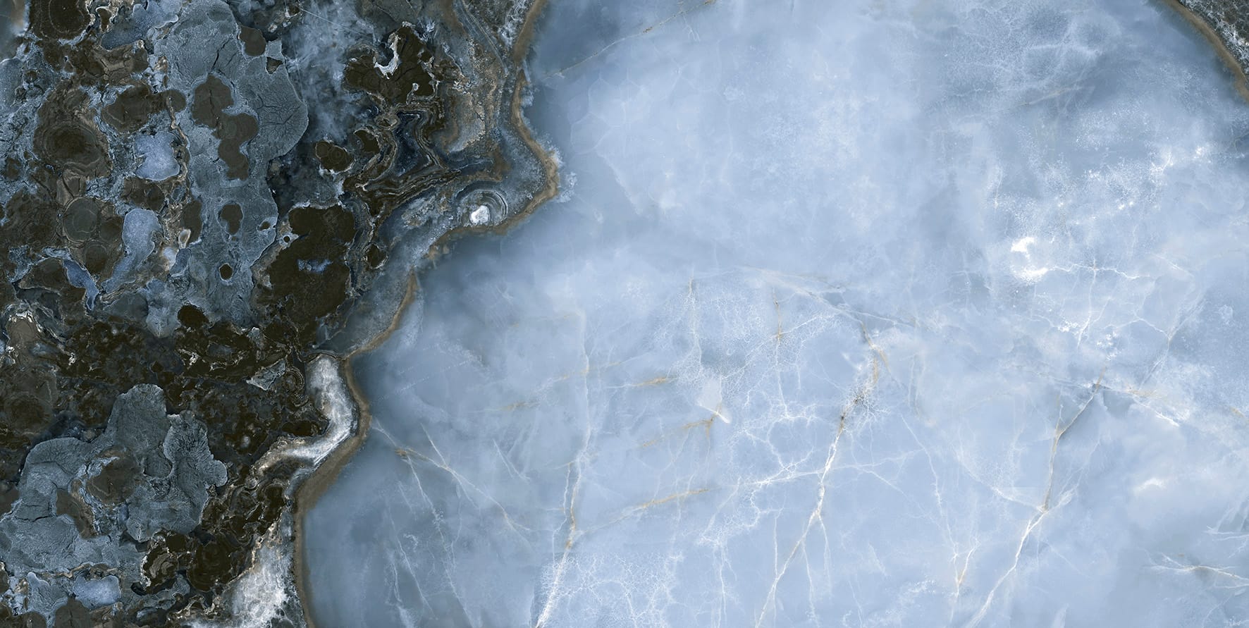 CR. Lux Danae Navi Gepolijst - marmerlook vloer- en wandtegel in blauw, Pamesa