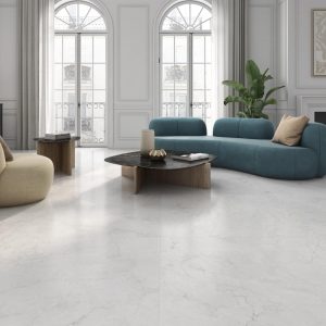 Hermes - Woonkamer met lichte betonlook op vloer, Pamesa