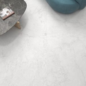 Hermes - Woonkamer met witte betonlook op vloer, Pamesa