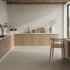 Sospiro - Keuken met lichte betonlook op vloer, Pamesa