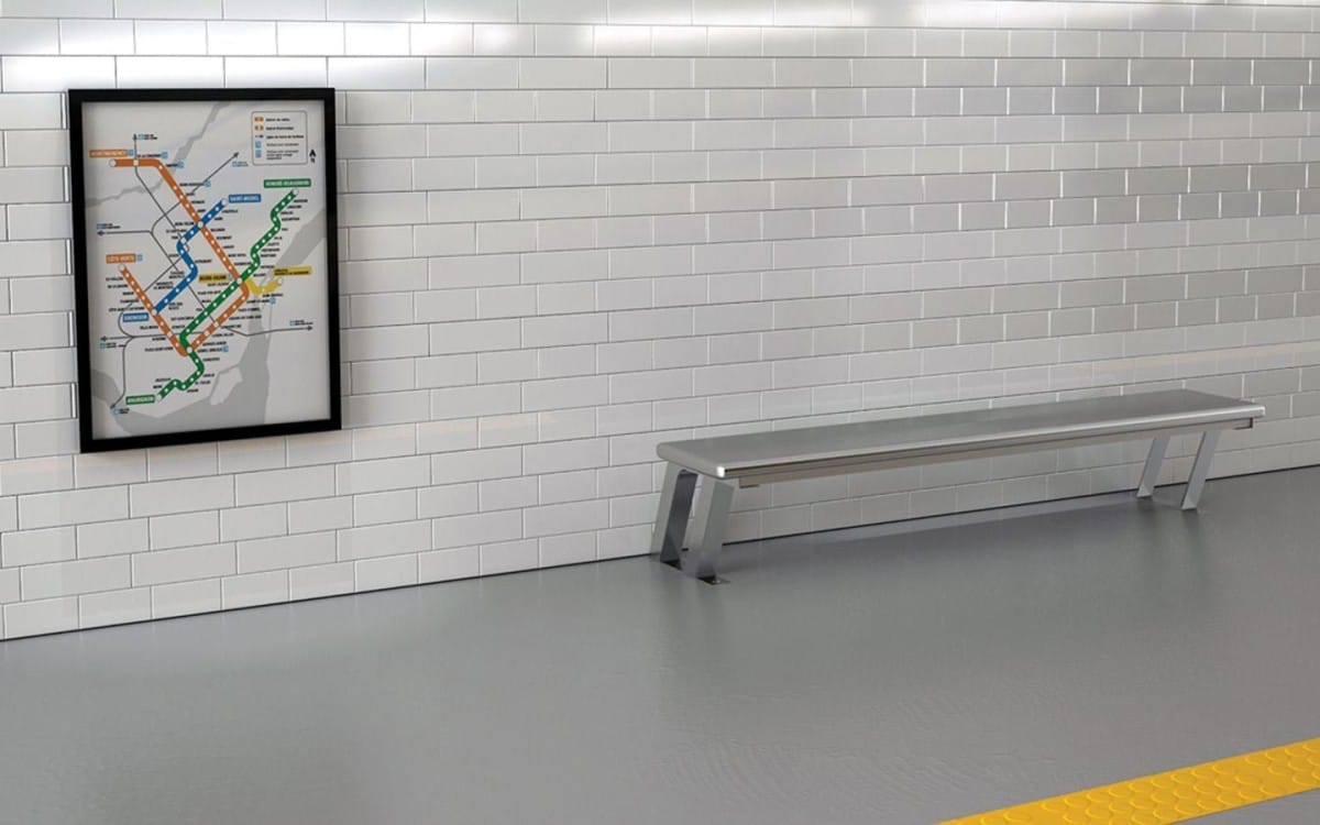 Basic Cinzento - Metrostation en projectwand met witte kleurtegel op wand, Ceragni