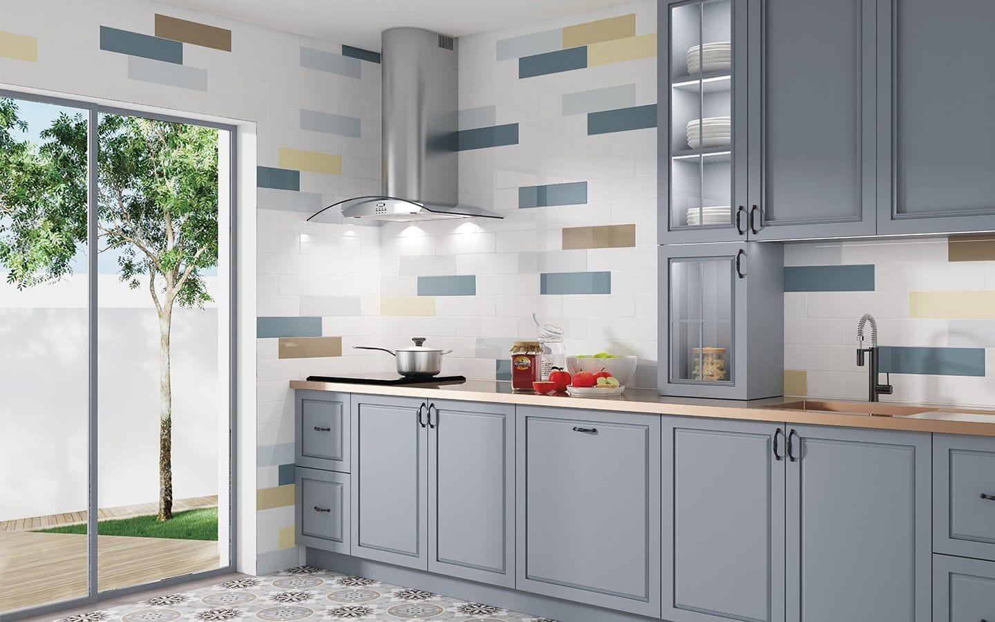 Basic Malva - kleur & designlook wandtegel in paars, Ceragni