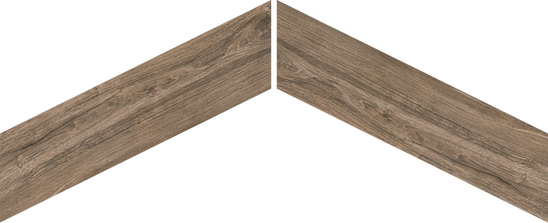 CR. Rovere Chevron Brown Mat - houtlook vloer- en wandtegel in bruin, Pamesa