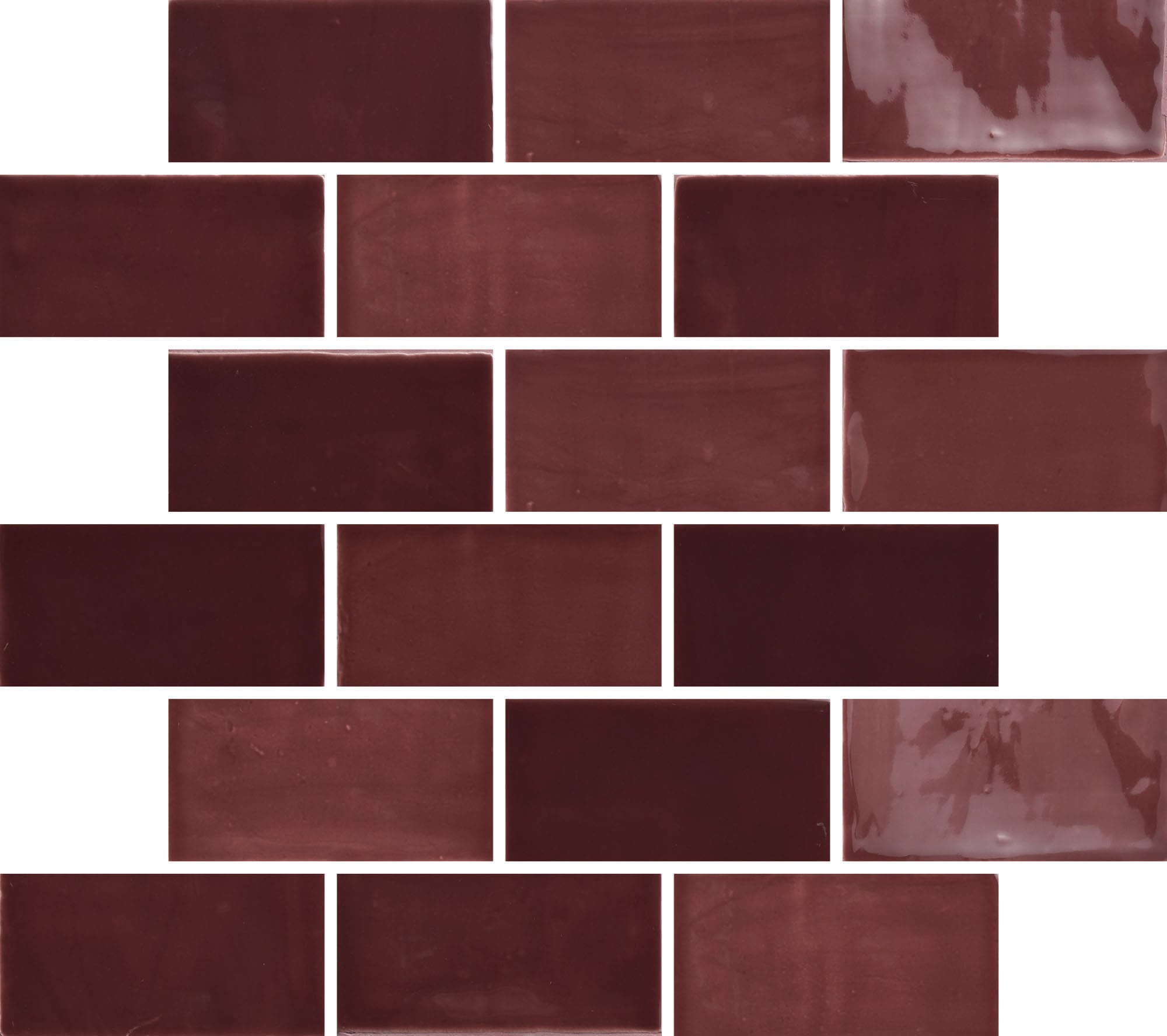 New Zellige Burgundy Glossy - kleur & designlook wandtegel in rood, Aleluia