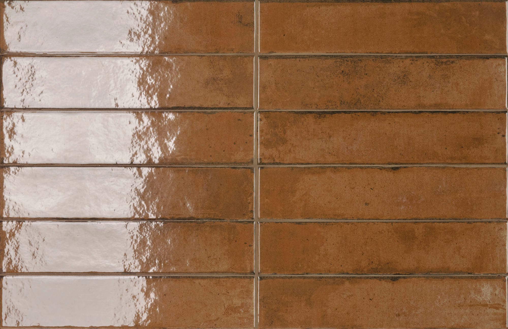 Raku Terracota Glossy - kleur & designlook wandtegel in bruin, Aleluia
