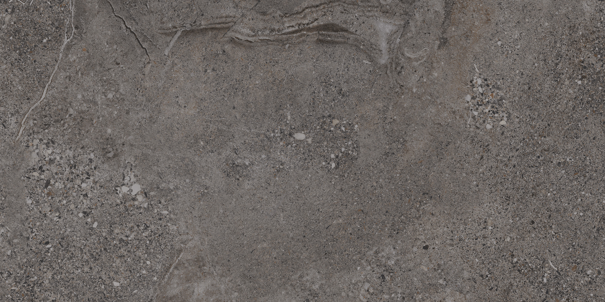 Stone Age Anthracite Natural (matte) - steenlook vloer- en wandtegel in grijs, Aleluia