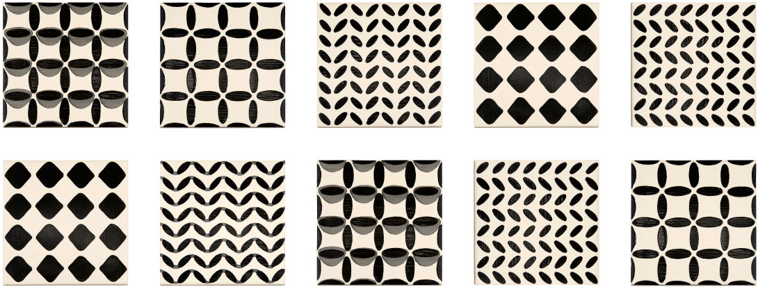Black Code Patchwork Matte - kleur & designlook wandtegel in blauw, Aleluia